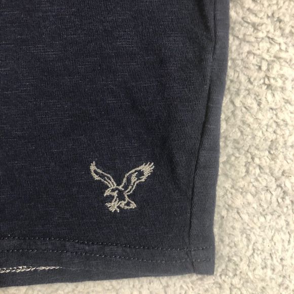 American Eagle Shirt Womens Extra Small Black Preppy Casual Logo Short Sleeve - Picture 2 of 8